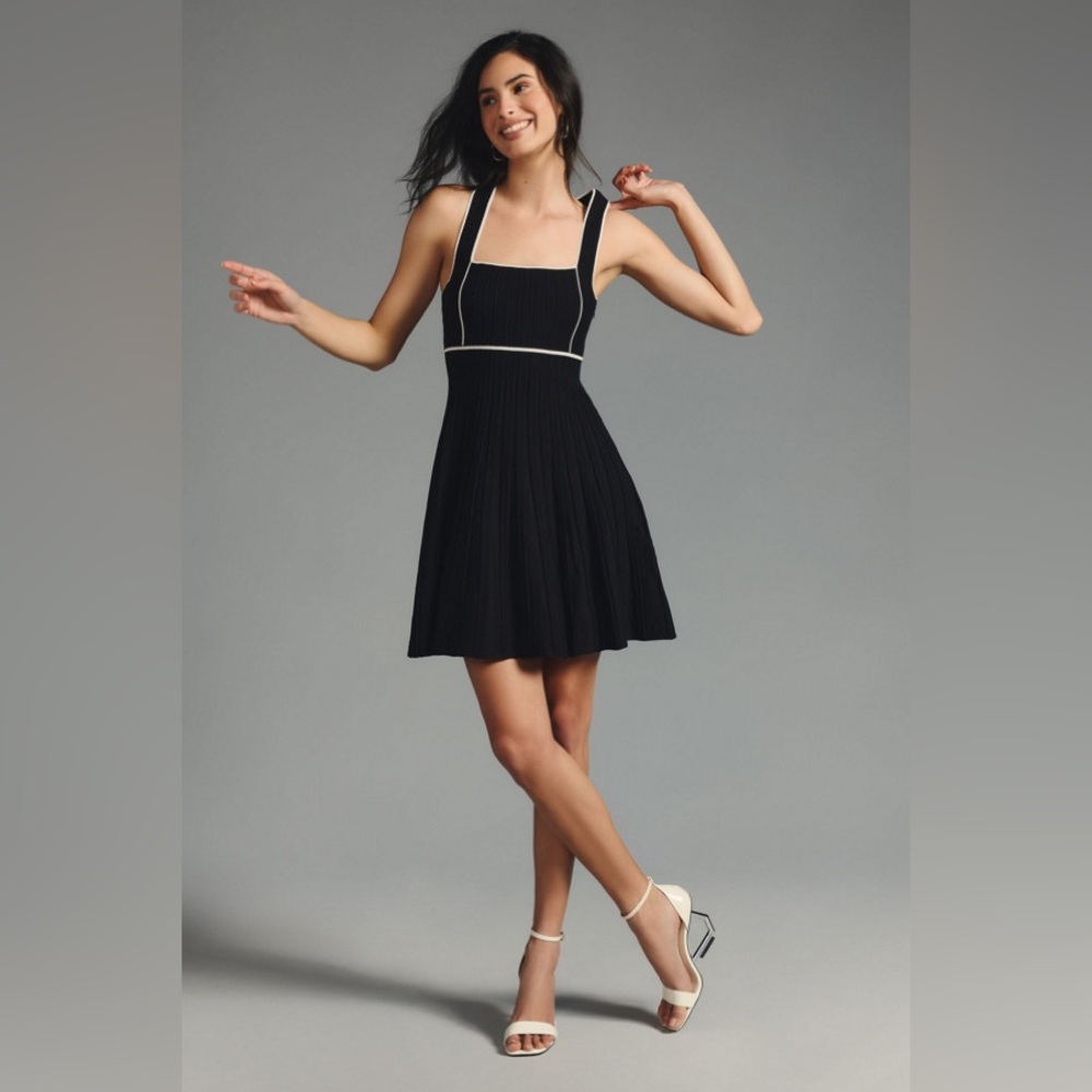 Anthropologie Square Neck Cross-Back Mini Dress Women’s Size XSP
